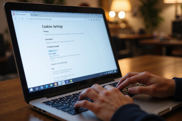 Persona che gestisce le impostazioni dei cookie nel browser